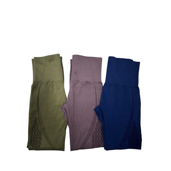 Vital Seamless Leggings Bundle Of 3 Blue, Purple Green High Waist Women’s Size S - Picture 3 of 11